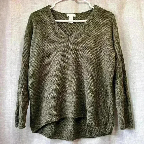 H&M Sweaters - H&M Conscious | Olive Green V-Neckline Sweater With Dolman Sleeve Women’s Small